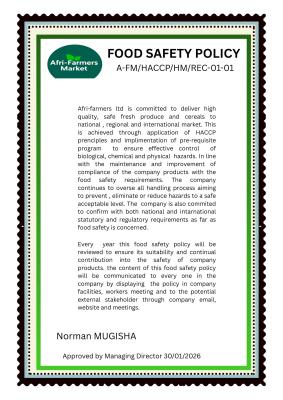 FOOD SAFETY POLICY